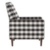 Inspire Q Herman Buffalo Check Plaid Accent Chair Black/White: Polyester Upholstery, Wood Frame, Modern Style - 4 of 4