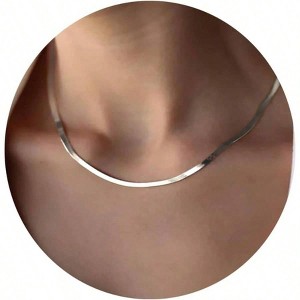 Necklaces for Women, Dainty Herringbone Choker Chain Gift Simple and Fashionable, Suitable for Daily Wear - 1 of 4