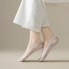 Anna-Kaci Women's 3-Pack Low Cut Lace Liner Socks with Non-Slip Heel Grip No Show Design - 4 of 4