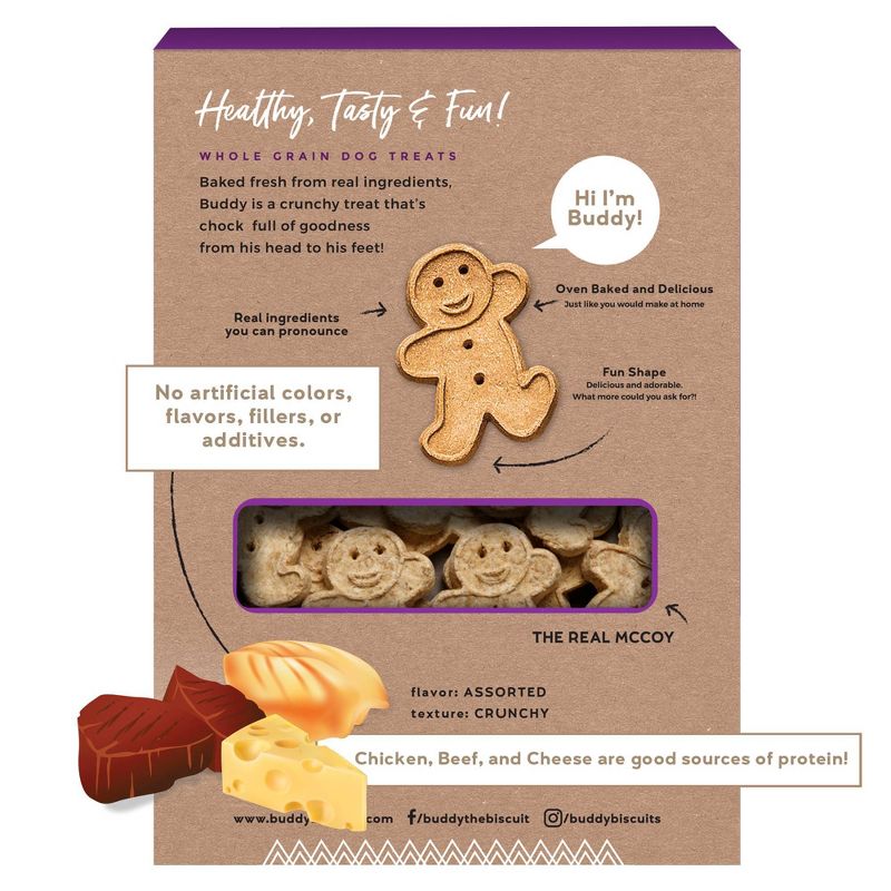 Buddy Biscuits Crunchy Assorted Flavors with Beef, Chicken and Cheese Biscuit Dog Treats - 16oz, 3 of 13