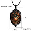 Gothic Bat Cameo Necklace - Victorian Crystal Pumpkin Pendant, Vintage Witchy Jewelry - 2 of 4