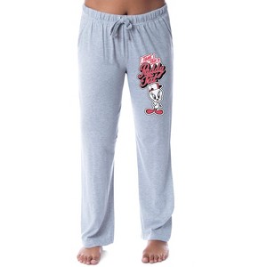 Looney Tunes Womens' Tweety Bird Puddy Tat Character Sleep Pajama Pants Grey - 1 of 4