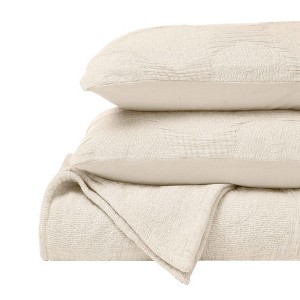 Modern Circles Cotton Medium Weight Woven Coverlet by Blue Nile Mills - 1 of 4