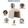 6x6 FT Portable Outdoor Storage Shed with 2 Roll-Up Zipper Doors & Vents, 240G Heavy-Duty Shelter Waterproof PE Tarp - 2 of 4