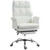 HOMCOM Executive Office Chair, PU Leather Ergonomic Office Desk Chair with Footrest, Reclining and Swivel Chair, White - 3 of 4