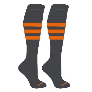 MK Socks Striped OTC Baseball, Softball, Football Socks (A) Granite, TN Orange - 1 of 3