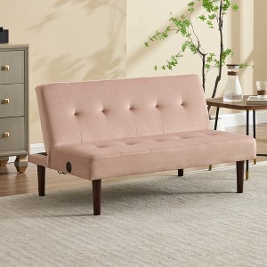 Runesay Modern Foldable Fashion Sofa Bed with Charging Port - 1 of 4