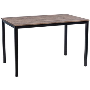 Nordlys 4-Person Metal and Gray Wood Dining Table, Industrial Style , Dining Room - 1 of 4
