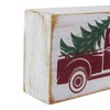 Northlight Wooden Block with Vintage Red Truck and Tree Christmas Decoration - 6" - 3 of 3
