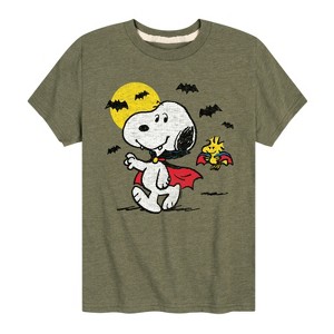 Boys' - Peanuts - Vampire Snoopy and Woodstock Short Sleeve Graphic T-Shirt - 1 of 4