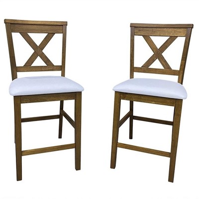 Carolina Living Taylor X-Back Counter Stools - Set of 2 - Golden Oak/White