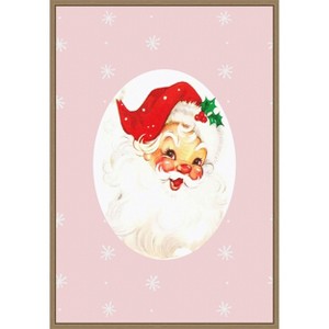 Amanti Art Pink Santa Claus Father Christmas by Grace Digital Art Canvas Wall Art Print Framed - 1 of 4