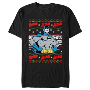 Men's Batman Christmas Sweater T-Shirt - 1 of 4