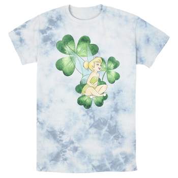 Men's Disney Peter Pan St. Patrick's Day Tinkerbell Shamrocks Distressed T-Shirt