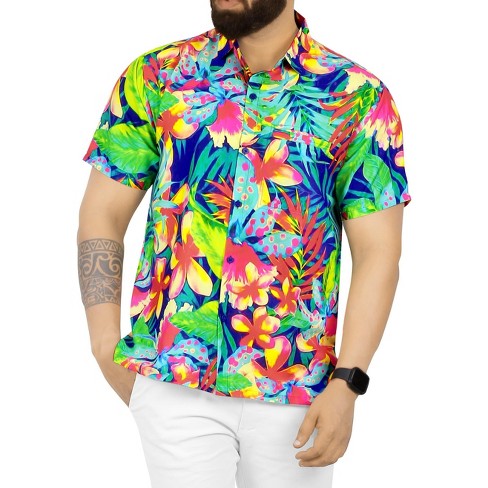 Happy Bay Mens Hawaiian Short Sleeve Button Down Shirt Floral Shirt Men ...