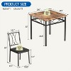 Jojoka 3-Piece Dining Room Table Set Kitchen Table for 2, Wooden Kitchen Table and 2 Upholstered Chairs for Small Space, Rustic - 4 of 4