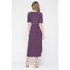 Hello Miz Women's Hi-Low Short Sleeve V Neck Maternity Wrap Dress with Belt - 4 of 4