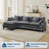 130''  Modular Sectional Sofa, 3 Seater Corduroy Couch with Ottoman & Throw Pillows, Modern Grey L-Shaped Sofa,Cloud Deep Seat Couch for Living Rooms - 2 of 4