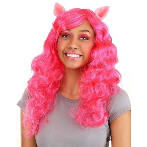 HalloweenCostumes.com One Size Fits Most  Women  Pinkie Pie My Little Pony Wig, Pink - 1 of 4