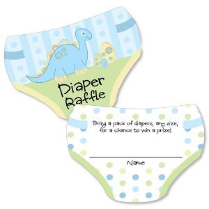 Big Dot of Happiness Baby Boy Dinosaur - Diaper Shaped Raffle Ticket Inserts - Baby Shower Activities - Diaper Raffle Game - Set of 24 - 1 of 4