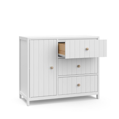 White GREENGUARD Certified 3-Drawer Combo Nursery Dresser
