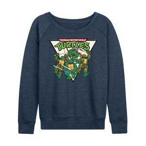 Women's - Teenage Mutant Ninja Turtles - Triangle Lightweight French Terry Wide Neck Long Sleeve Shirt - 1 of 4