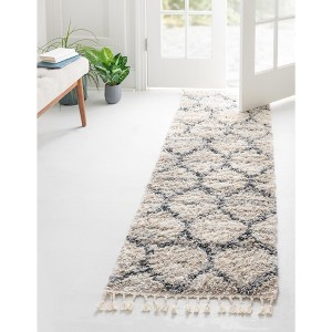 Unique Loom    Hygge Shag Trellis Area Rug - 1 of 4