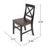 Lyngins Farmhouse Armless Dining Chairs (Set of 2) – Acacia Wood Kitchen Chair, Living Room Chair with X-Shaped Backrest - 2 of 4