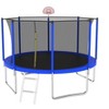 BestParts 12FT Trampoline with Basketball Hoop, Ladder & Safety Enclosure Net – Blue - 2 of 4