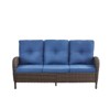 Gymojoy Outdoor 3-Seat Sofa PE Wicker Sofa Patio Sofa Couch - 3 of 4
