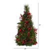 Nearly Natural 2-ft Mixed Berry and Pine Cone Artificial Christmas Tree with 35 Clear LED Lights - 2 of 4