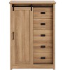 VANIRROR 5-Drawer Dresser with Sliding Barn Door – Farmhouse Modern Tall Storage Cabinet for Bedroom, Hallway, Living Room, Kids Room - 2 of 4