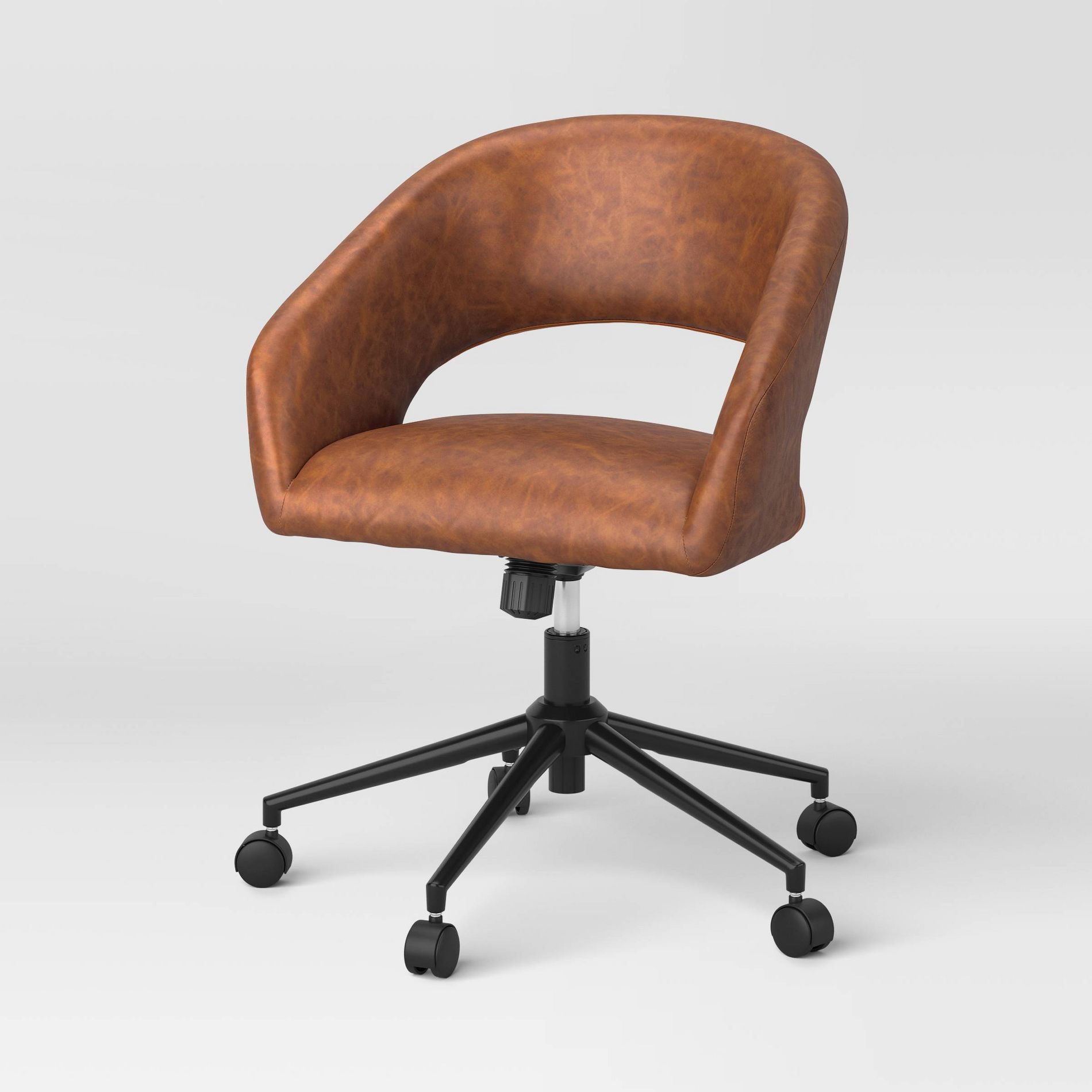 Rolling Swivel Barrel Back Office Chair Walnut Brown - Room Essentials™