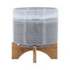 Gulches CERAMIC 8" PLANTER ON STAND, BLUE FADE - 3 of 4