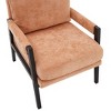 Kelly Mid-Century Modern Chenille Upholstered Accent Armchair, Orange - 3 of 4