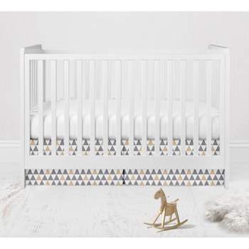 Bacati - Woodlands Gray/Beige Triangles Neutral Cotton Crib/Toddler Neutral Cotton Crib Skirt