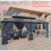ALAULM Wall Mount Gazebo Outdoor Pergola, Hardtop Lean to Gazebo Canopy Awnings with Sloped Roof and Sturdy Steel Frame, for Patio, Deck, Backyard - 4 of 4