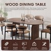 71" Modern Walnut Oval Dining Table with Double Pillar Base,Space-Saving Dining Room Table for Family Gathering-Baofuwish - 2 of 4