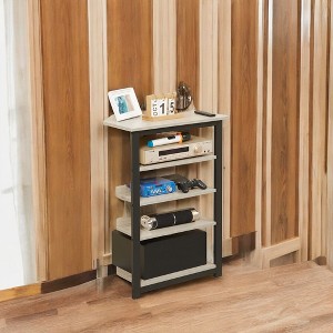 Alilang 23.50 Inch Corner Bookcase with Open Shelves and Metal Frame-Grey - 1 of 4
