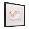Stupell Industries White Swan with Pink Ribbon Framed Print Under Glass Art - 2 of 4