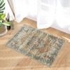 Washable Vintage Rug Non Slip Low Pile Rug Soft Retro Medallion Distressed Throw Floor Cover Foldable Indoor Carpet for Living Room Bedroom Playroom - 3 of 4