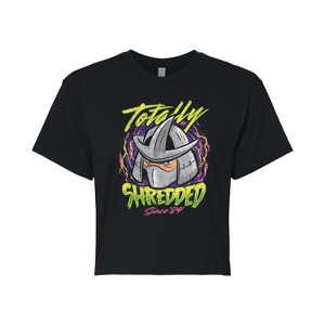 Women's - Teenage Mutant Ninja Turtles - Totally Shredded Cropped Graphic T-Shirt - 1 of 4
