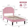 VECELO Upholstered Platform Bed Frame with Tufted Adjustable Headboard, Mattress Foundation, Wood Slat Support, Bed Frame - 3 of 4