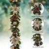 6FT Pre-Lit Christmas Garland  with 20 LED Lights, Bow-Knot Ball Ornaments, Battery Operated with Timer for Mantle & Staircase Decoration - 3 of 4