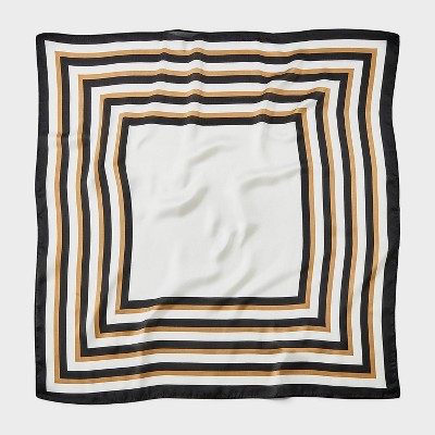 Square Border Printed Scarf - A New Day Black/White - image 2
