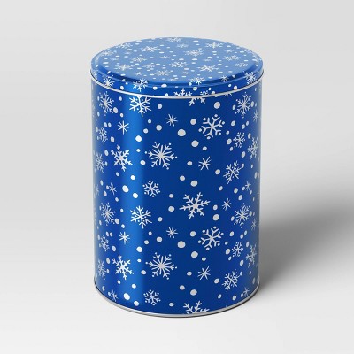 6.75"x8.5" Christmas Blue Snowflake Gift Box - Wondershop™: Multicolored Iron, Classic Pattern, 6.75"x8.5"x6.75"