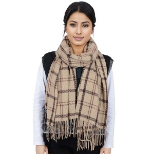 Anna-Kaci Classic Plaid Winter Scarf Soft Cashmere Feel Wrap Shawl Check Tassel Scarves for Women - 1 of 4