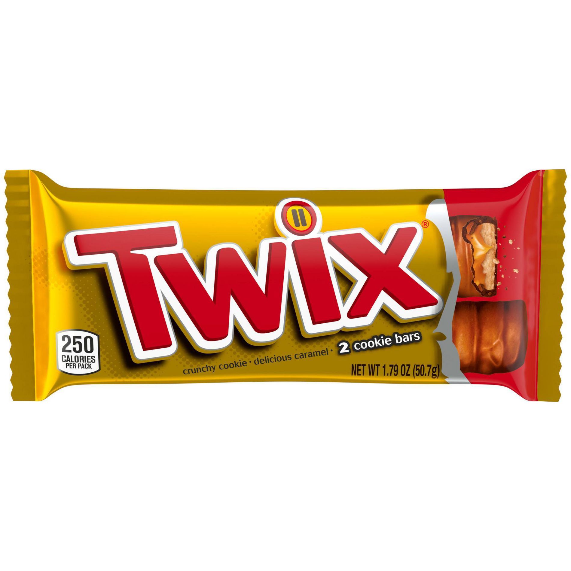 Twix Caramel Full Size Caramel Cookie Chocolate Candy Bar  - 1.79oz