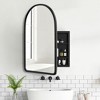 PexFix 35.8" x 24" Arched Black Bathroom Medicine Cabinet with Mirror Wooden Framed Wall Mounted Recessed Cabinets for Bathroom Vanity with 2 Shelves - 4 of 4