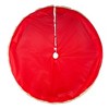 Kurt Adler 48-Inch Red Knit Tree Skirt with Tan Faux Fur Border - 3 of 4